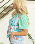 Kendra Eyelet Embroidered Short Sleeve Top