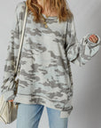 Retro Camouflage Exposed Seam Sweatshirt