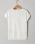 Kya Bow Pattern Knit Short Sleeve Sweater