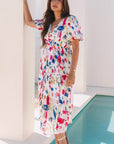 Nyomi Short Puff Sleeve Tiered Maxi Dress