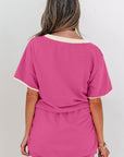 Colorblock Short Sleeve T-Shirt and Skort Set