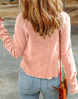 Daisy Textured Round Neck Long Sleeve Top