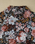 Floral Print Mesh Mock Neck Top