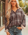 Lauren Plaid Patchwork Long Sleeve Hooded Top