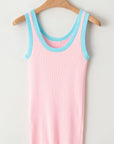 Colorblock Edge Ribbed Tank Top