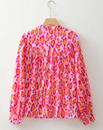 Leopard Balloon Sleeve Button-Up Shirt