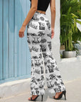 Cowboy Print Western Flare Pants
