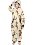 Vintage Cowgirl Big Kid Hooded Onesie Pajamas