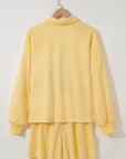 Kylie Button Collar Drop Shoulder Pullover and Shorts 2pcs Outfit