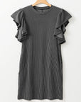 Jocelyn Ruffled Flutter Sleeve Dress