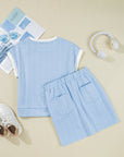 Scout Textured Crewneck Tee and Pocketed Skirt Set