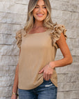 Nia Ruffled Tiered Sleeve Textured Top