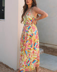 Jennifer Spaghetti Strap Piping Detail Maxi Dres