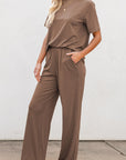Solid Top and Pants Set
