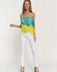Fringe Overlay Cross Straps Party Cami Top