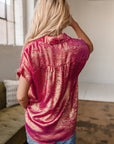 Amoura Metallic Sheen Buttoned Top