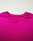 Metallic Shimmer Cuffed Sleeve Top