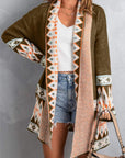 Aztec Geometric Open Front Cardigan