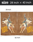 Rodeo Bullrider Window Curtains 28"x40" (2-Piece) Made in America