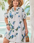 Angela Plus Size Floral V Neck Dress