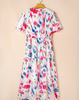 Nyomi Short Puff Sleeve Tiered Maxi Dress