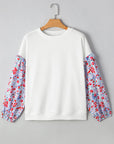 Isabel Floral Ruffled Balloon Sleeve Loose Blouse