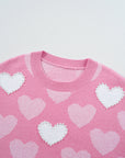 Pearled Heart Valentines Sweater