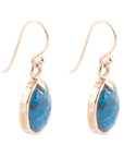 Faceted Blue Apatite Golden Drop Earrings