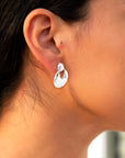 Faceted Sterling Silver Doorknocker Post Earrings