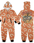 Rodeo Horseshoe Big Kid Onesie Hooded Pajamas