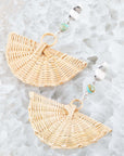 Fan of Rattan Blue Turquoise and Sterling Silver Earrings