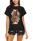 Rodeo Bronc Women's Western Top and Short Pajama Set