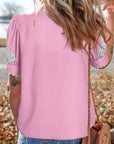 Floral Ric-Rac Puff Sleeve Shirt