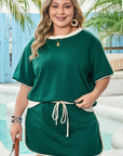 Amy Plus Size T-Shirt and Skirt Two Piece Set