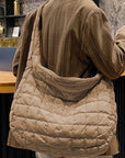 Kylie Quilted Zipper Tote Bag
