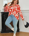 Plus Size Floral Button-Up Shirt