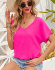 Laurel V Neck Short Sleeve Blouse