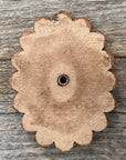 Leather Rosette Medium Oil Edges with Rust Cabochon Western Concho R107CABRU