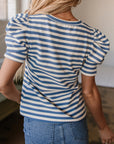 America Stripe Puff Sleeve T-Shirt