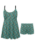 All Turquoise Swim Dress & Shorts Set