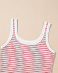 Stripe Contrast Trim Tank Top
