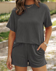 Corded Knit Tee and Shorts Set