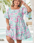 Lucille Plus Size Floral Ric-rac Trim Dress