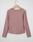 Cora Square Neck Ribbed Fit Long Sleeve Top