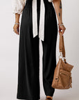 Kenzie Drawstring Elastic Waist Casual Wide Leg Pants