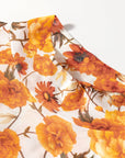 Floral Bell Sleeve Mock Neck Blouse