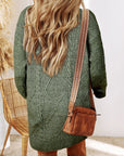 Cable Knit Drop Shoulder Sweater Dress