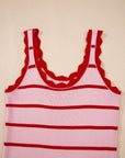 Stripe Scalloped Edge Sweater Tank