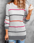 Stripe Ribbed Knit Sweater
