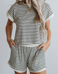Stripe Tee & Shorts Set